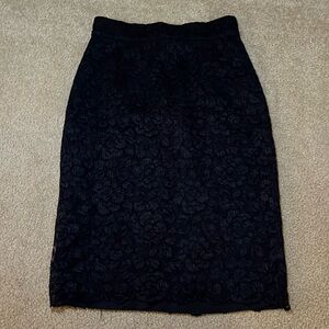 Black lace pencil skirt, size small